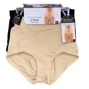 UnderWhere Shapewear 2 Pack Beige and Black Womens size Small Slimming Control